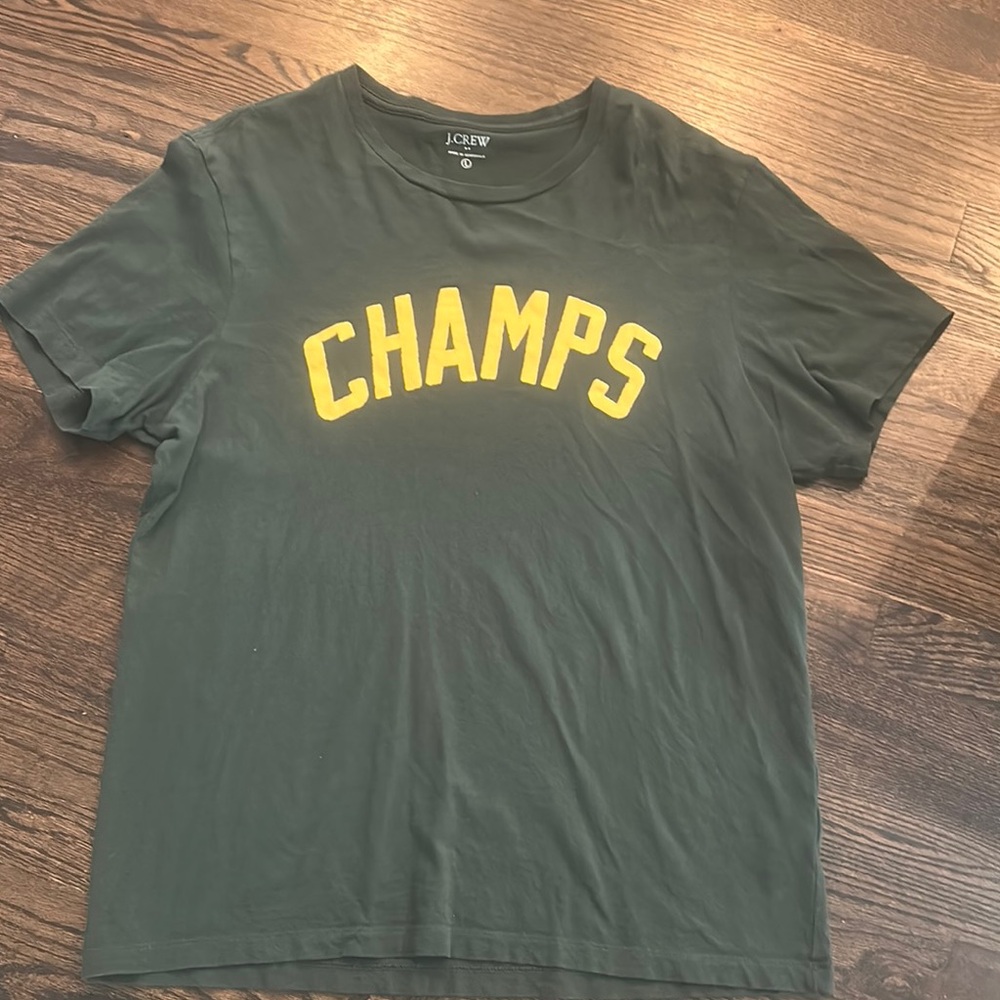 J.Crew 'CHAMPS' Green Graphic Tee